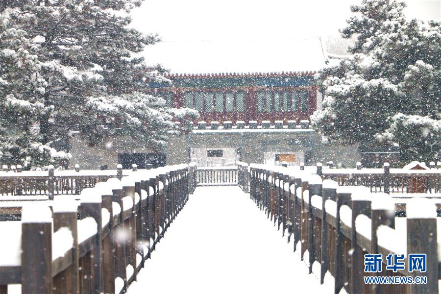 这是11月19日拍摄的河北承德避暑山庄雪景.新华社发(刘环宇 摄)